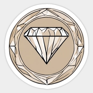 Elegant Diamond Emblem on Black Background No. 638 Sticker